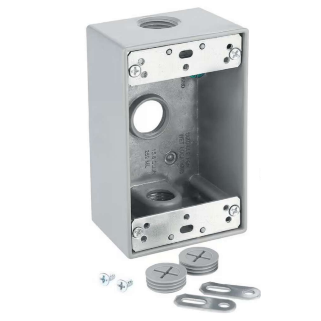 1-GANG RECTANGULAR METAL WEATHERPROOF BOX