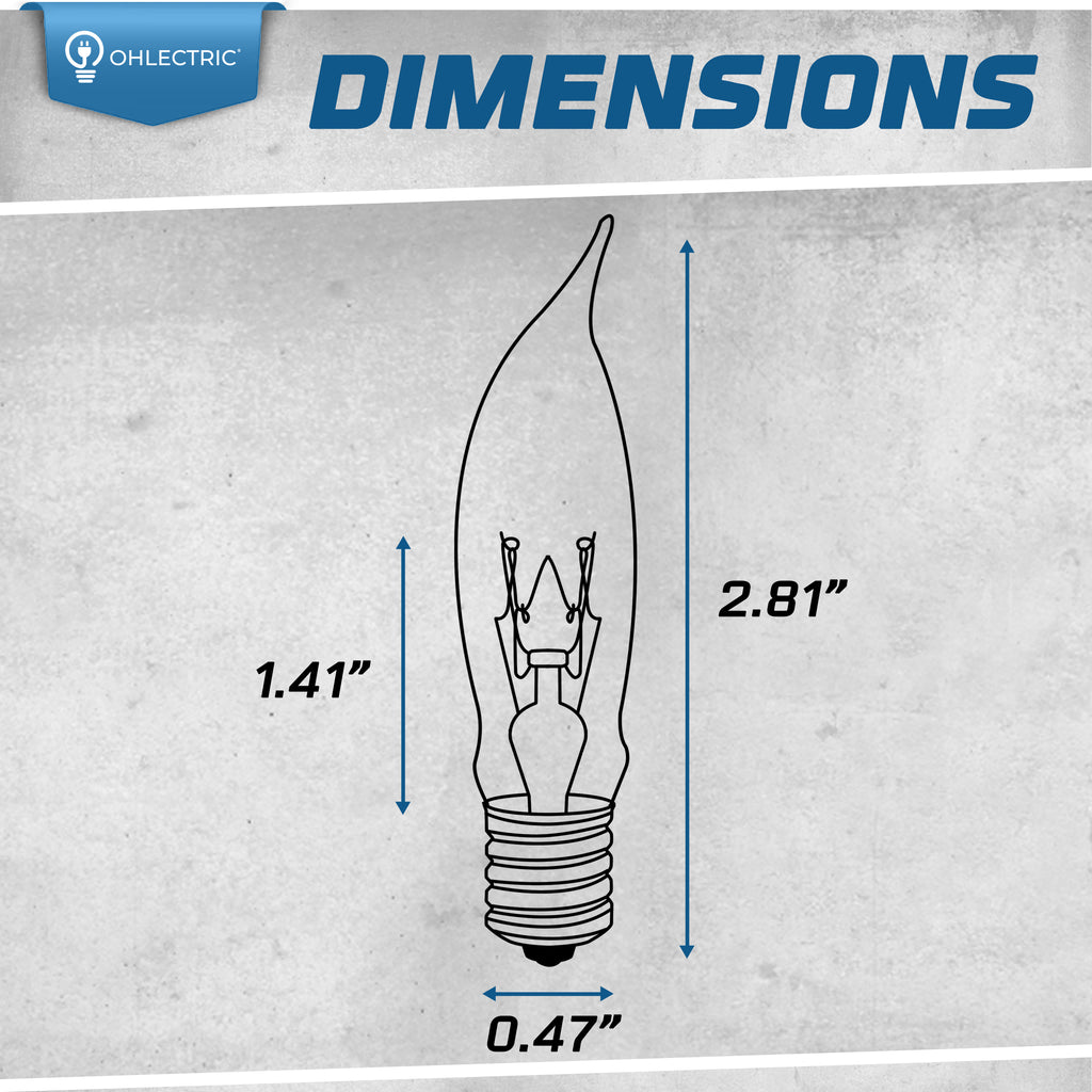 CA5 Incandescent Decorative Light Bulb - Pack of 12