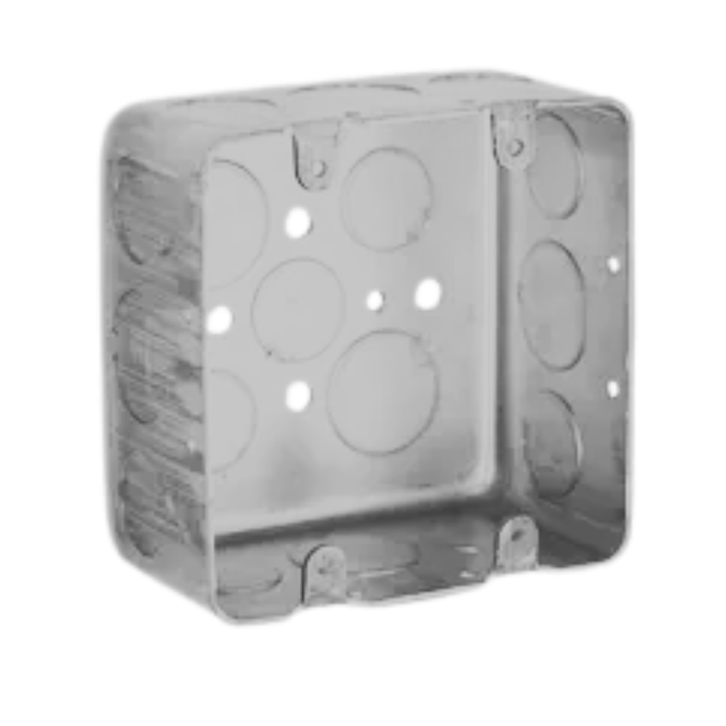 4" Two-Device Handy Boxes – Drawn Steel with Conduit Knockouts (2-1/8" Deep)