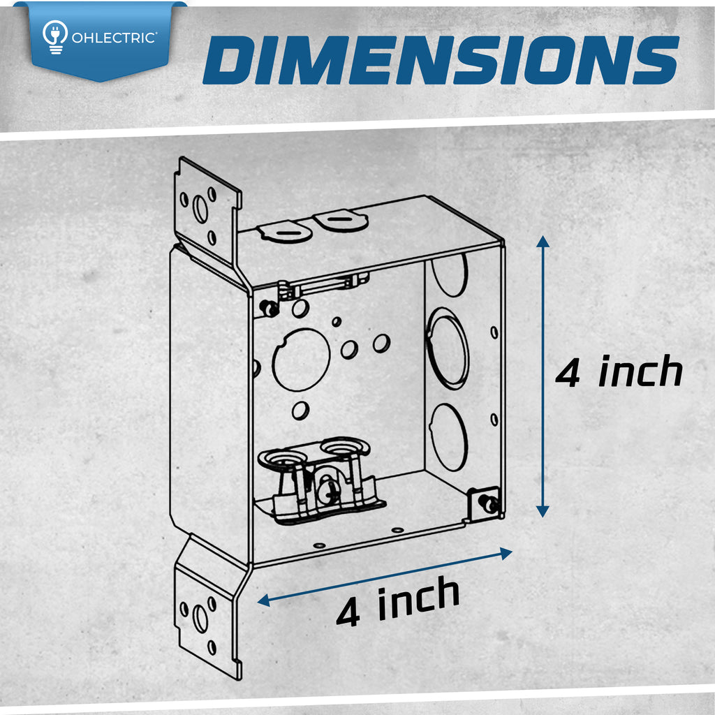 4" x 4" Welded Metal Box with mounting bracket with MC BX Clamps