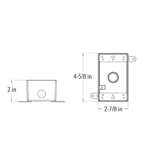 1-GANG RECTANGULAR METAL WEATHERPROOF BOX