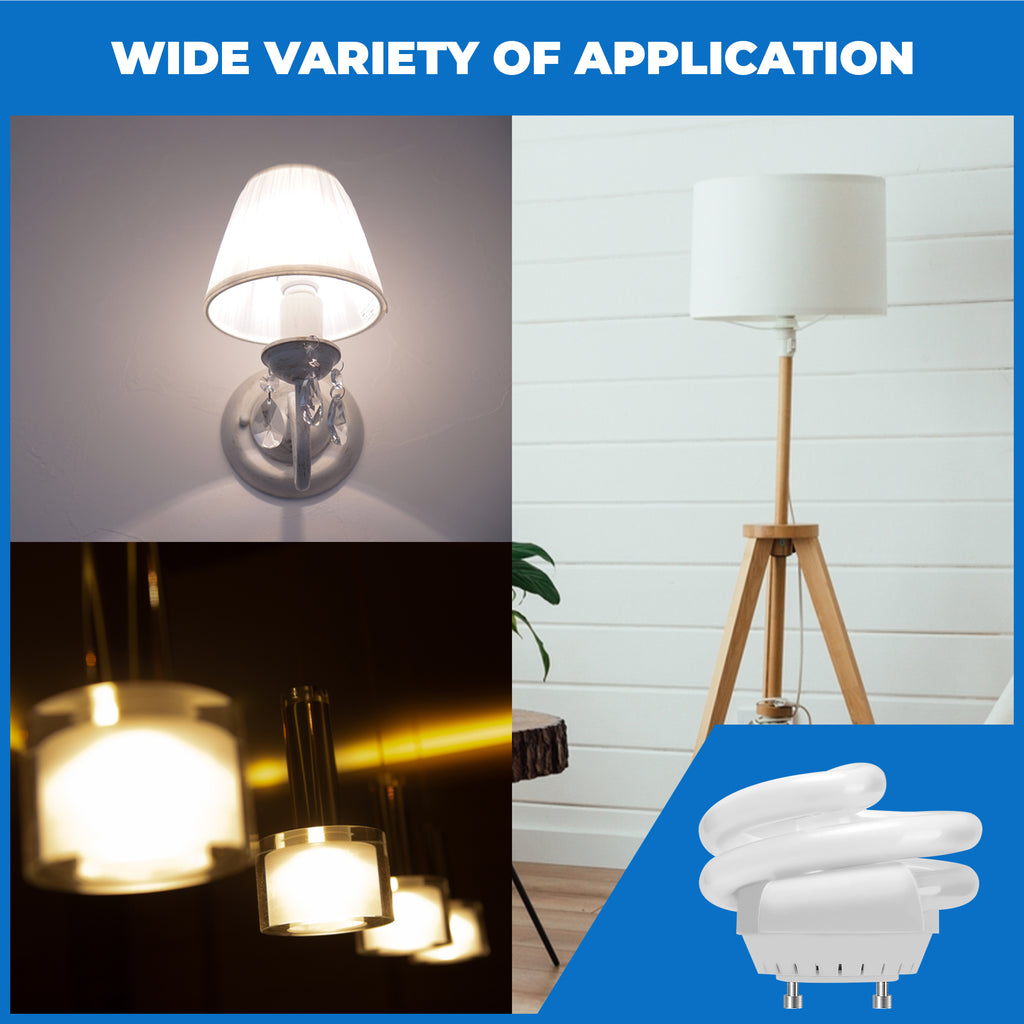 24 inch fluorescent grow light bulb Mini Spiral T3 Compact Fluorescent Light Bulbs - GU24 Base