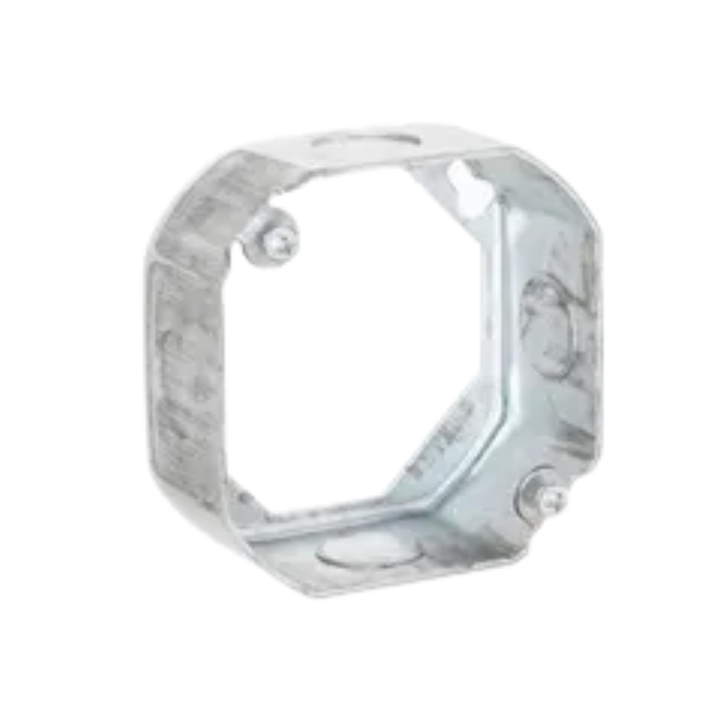 4" Octagon Steel Extension Rings – 1-1/2" Deep with Conduit Knockouts