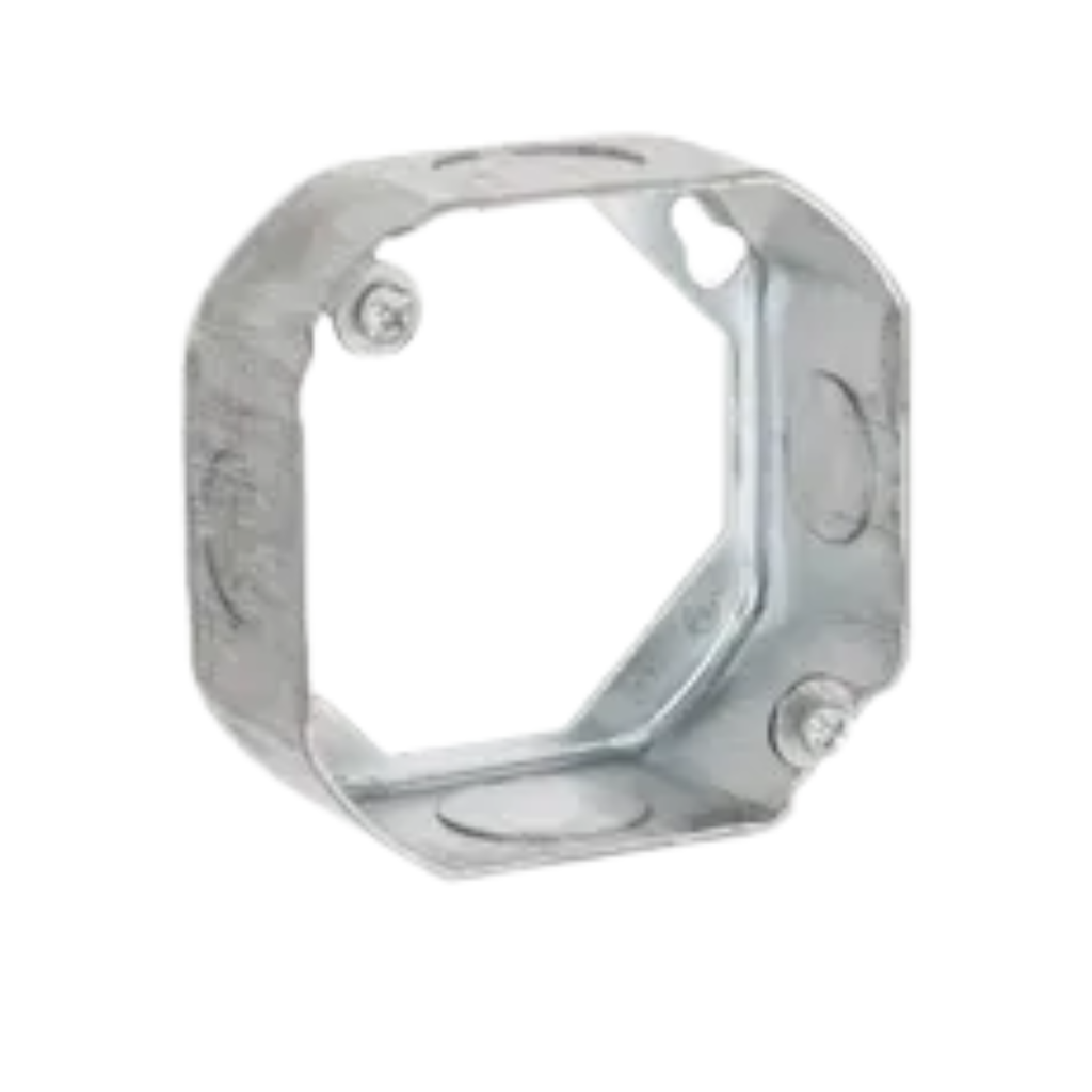 4" Octagon Steel Extension Rings – 1-1/2" Deep with Conduit Knockouts