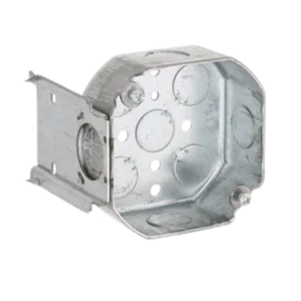 4" Octagon Steel Electrical Boxes – 1-1/2" Deep (Drawn with Conduit Knockouts)