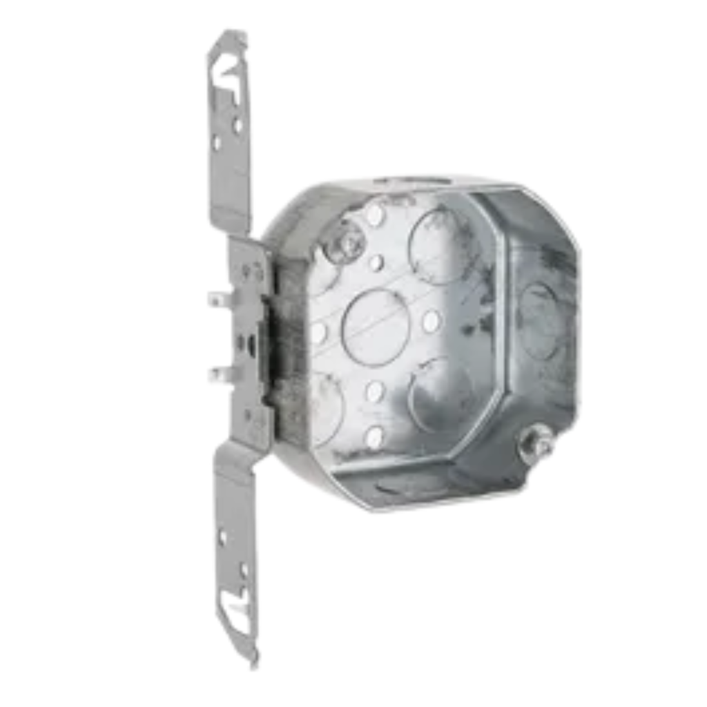 4" Octagon Steel Electrical Boxes – 1-1/2" Deep (Drawn with Conduit Knockouts)