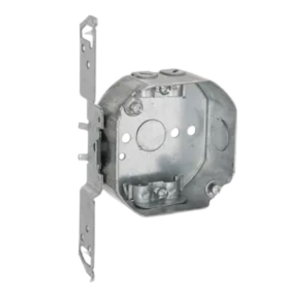 4" Octagon Steel Electrical Boxes – 1-1/2" Deep with Cable Clamps