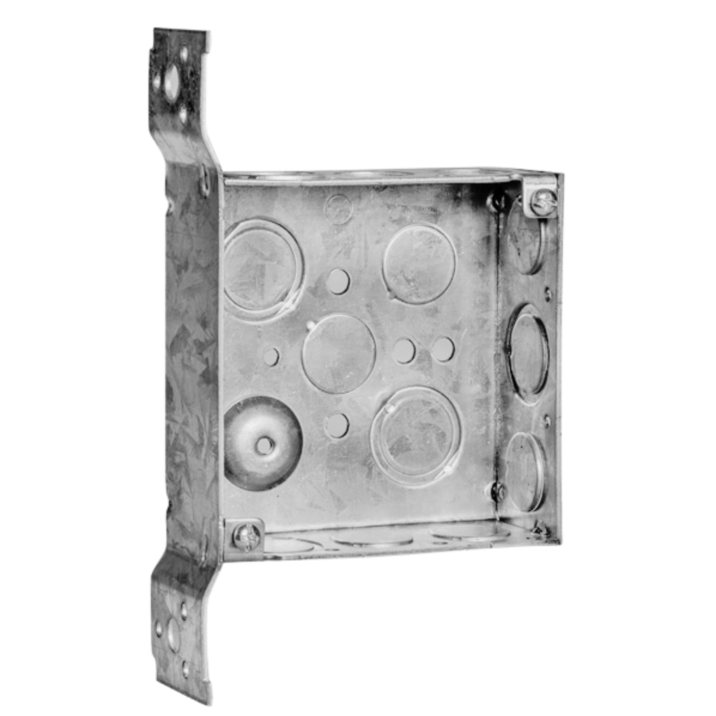 4" Square Welded Steel Electrical Boxes – 1-1/2" Deep  With Clamps & Brackets
