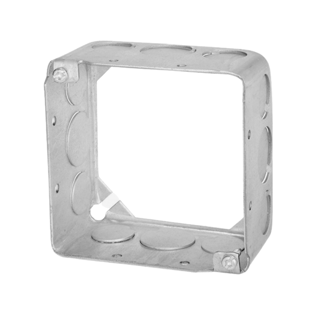 4" Square Steel Box Extensions – Drawn with Conduit Knockouts