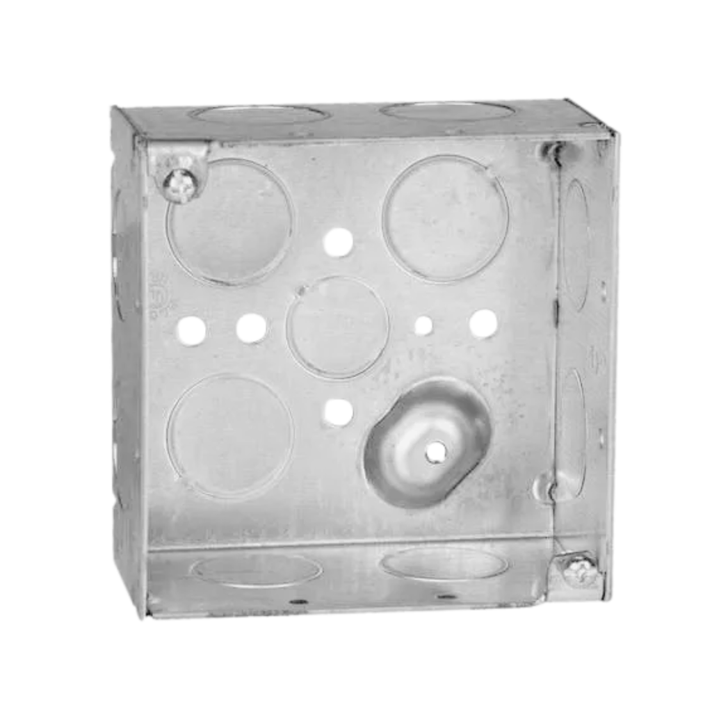 4" Square Steel Electrical Boxes – Conduit Knockouts (2-1/8" Deep)