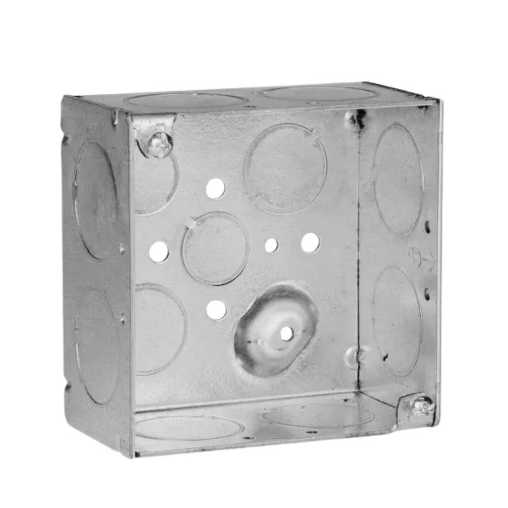 4" Square Steel Electrical Boxes – Conduit Knockouts (2-1/8" Deep)