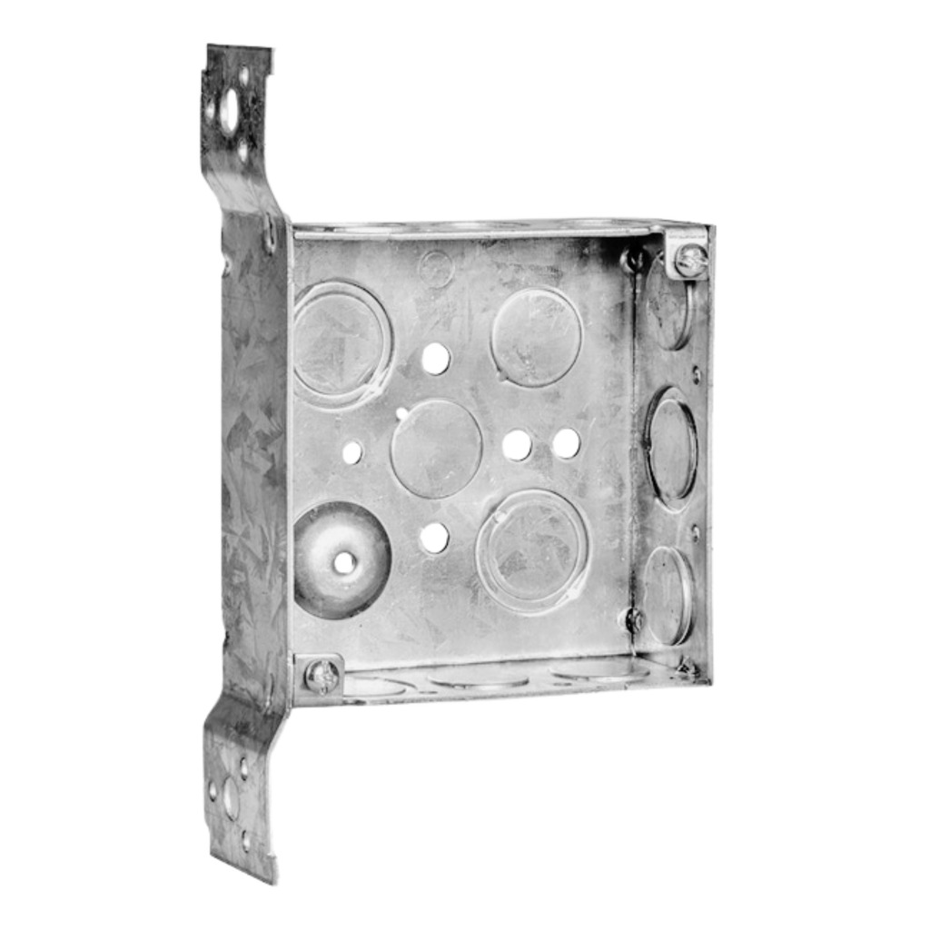 4" Square Steel Electrical Boxes – Welded with Clamps & Brackets (2-1/8" Deep)