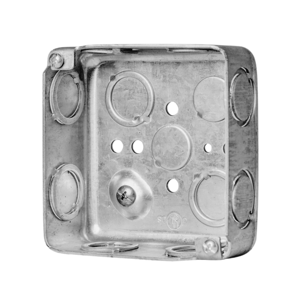 4" Square Drawn Steel Electrical Boxes – 2-1/8" Deep (with Conduit KOs)