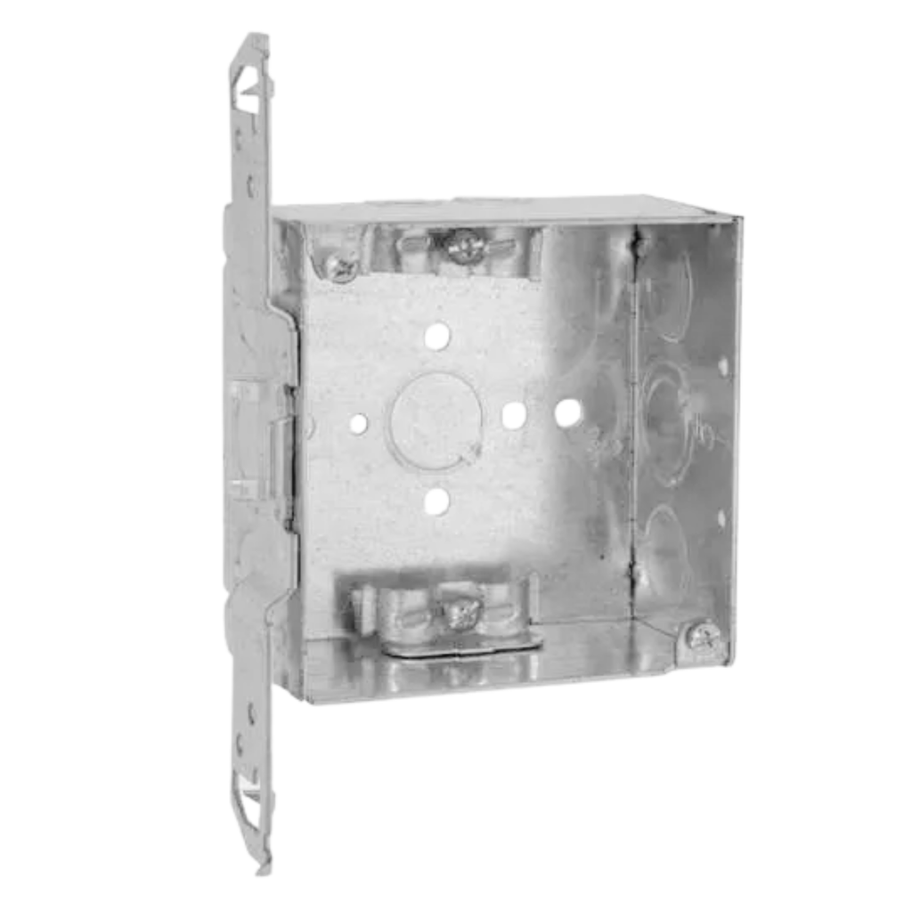 4" Square Steel Electrical Boxes – Welded with Clamps & Brackets (2-1/8" Deep)