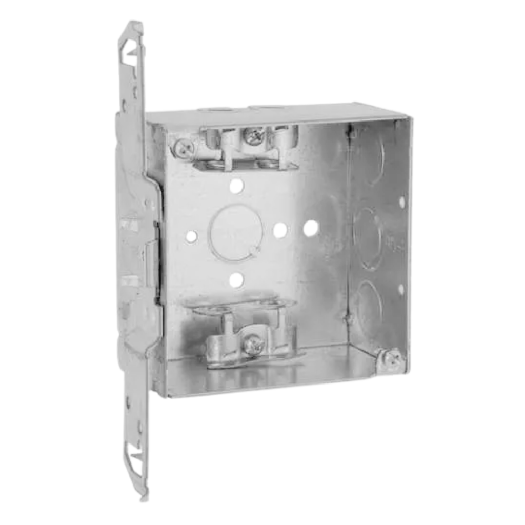 4" Square Steel Electrical Boxes – Welded with Clamps & Brackets (2-1/8" Deep)