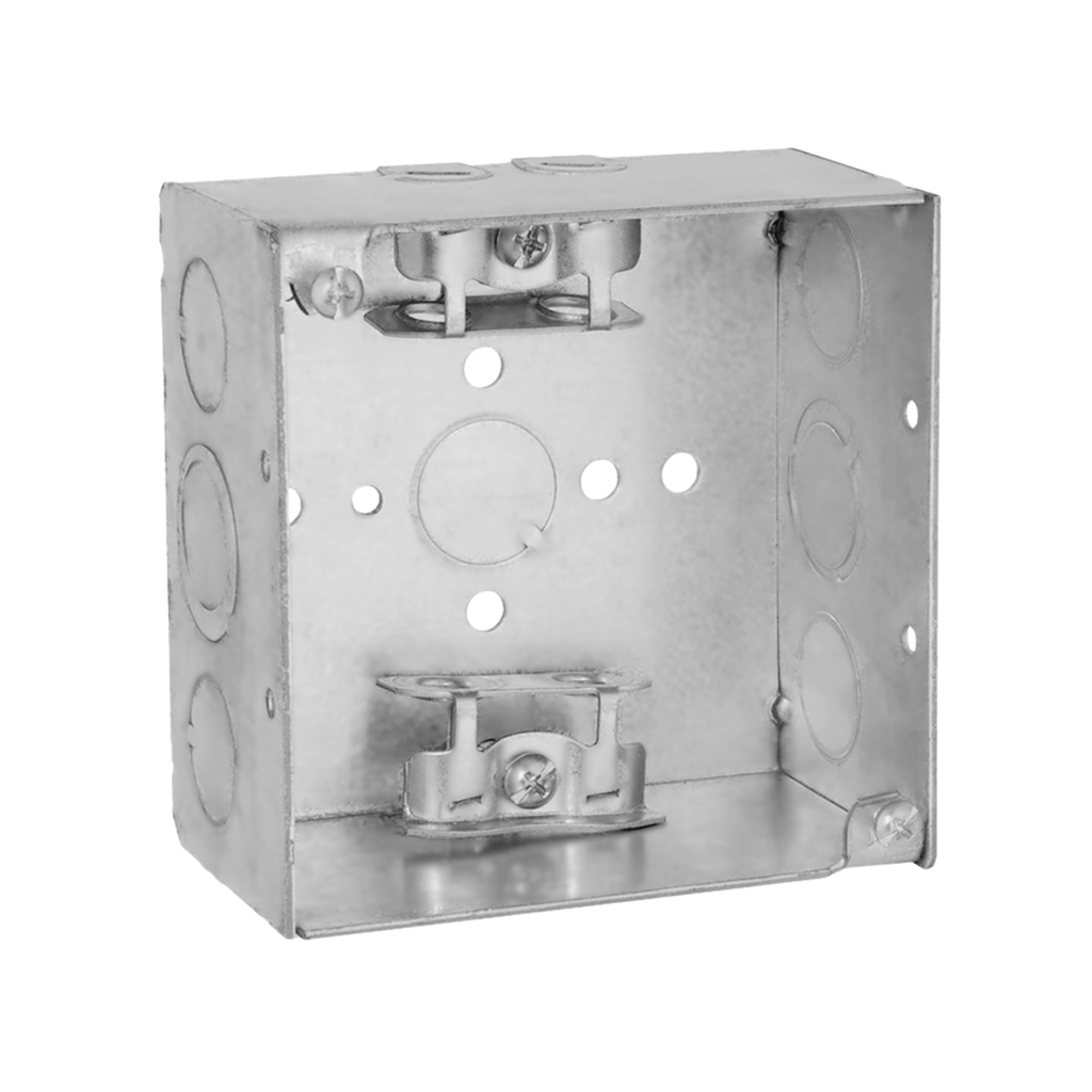 4" Square Steel Electrical Boxes – Welded with Clamps & Brackets (2-1/8" Deep)