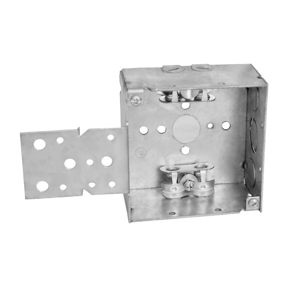 4" Square Steel Electrical Boxes – Welded with Clamps & Brackets (2-1/8" Deep)
