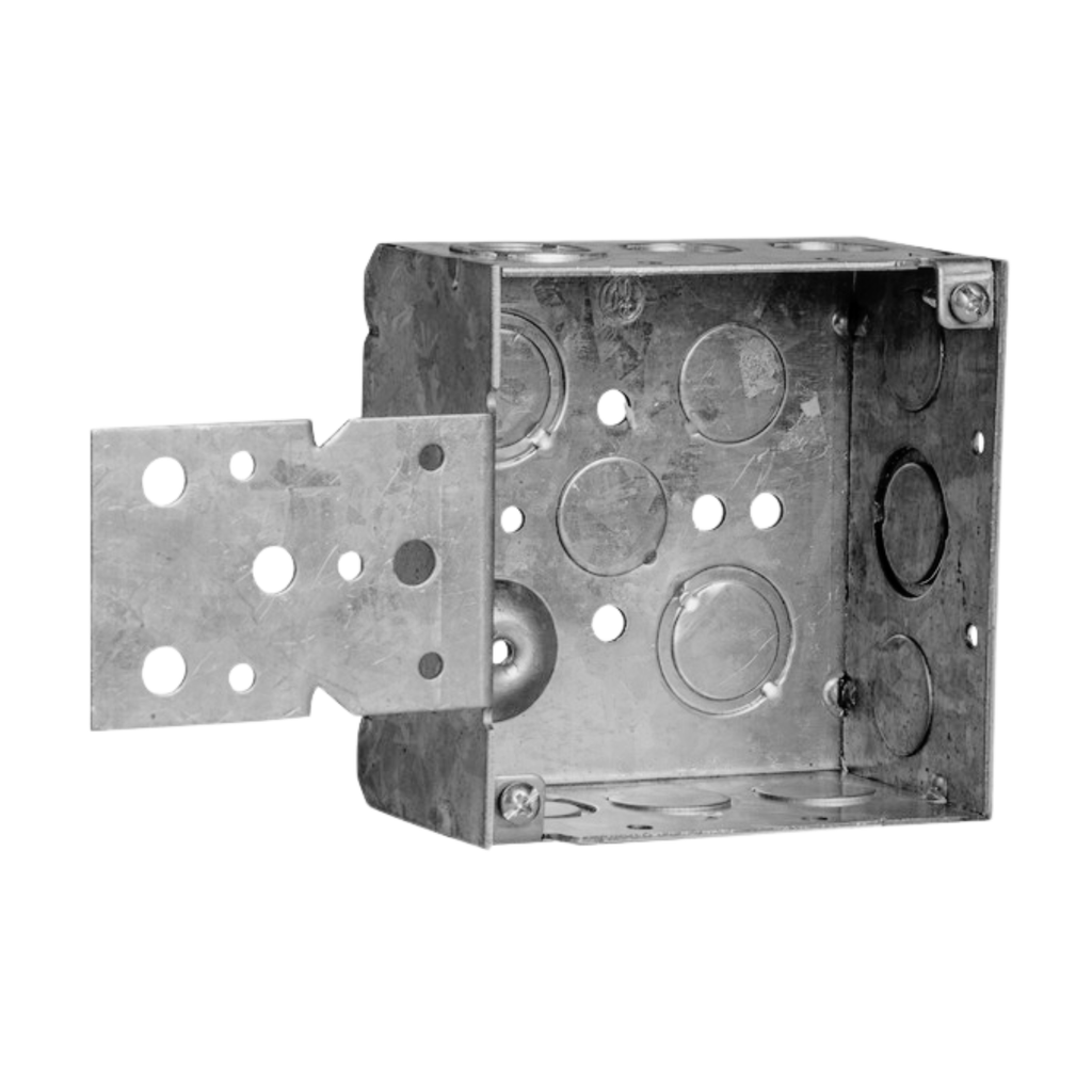 4" Square Steel Electrical Boxes – Welded with Clamps & Brackets (2-1/8" Deep)