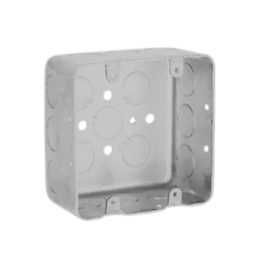 4" Two-Device Handy Boxes – Drawn Steel with Conduit Knockouts (2-1/8" Deep)