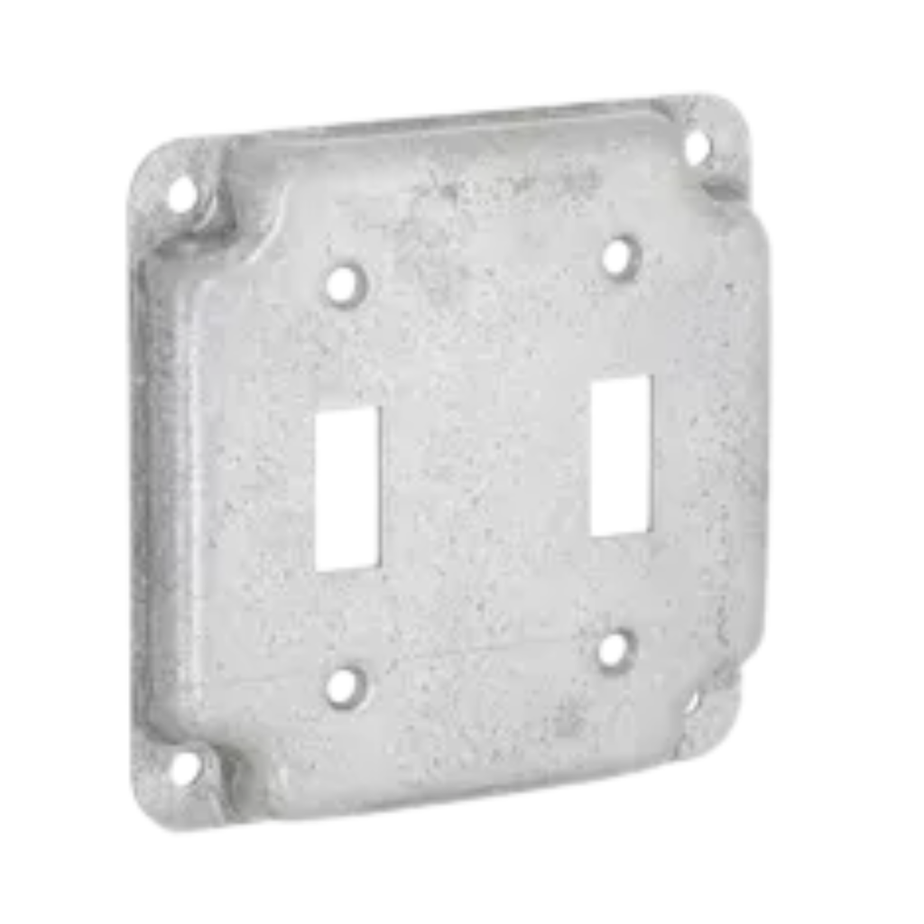 4" Square Exposed Work Covers – Raised 1/2" (Crushed Corner Steel)