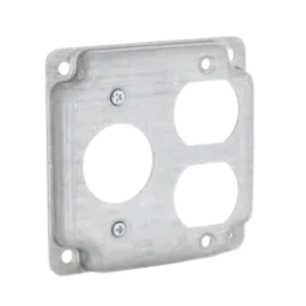 4" Square Exposed Work Covers – Raised 1/2" (Crushed Corner Steel)