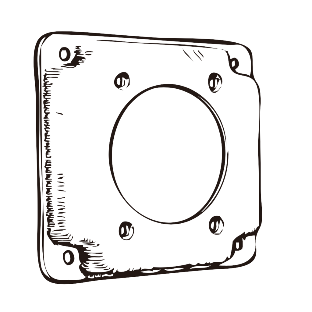 4" Square Exposed Work Covers – Raised 1/2" (Crushed Corner Steel)