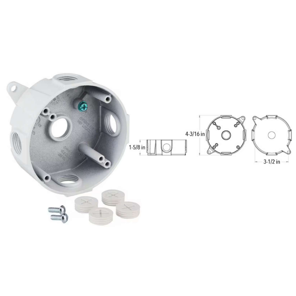 4 IN ROUND METAL WEATHERPROOF OUTLET BOX