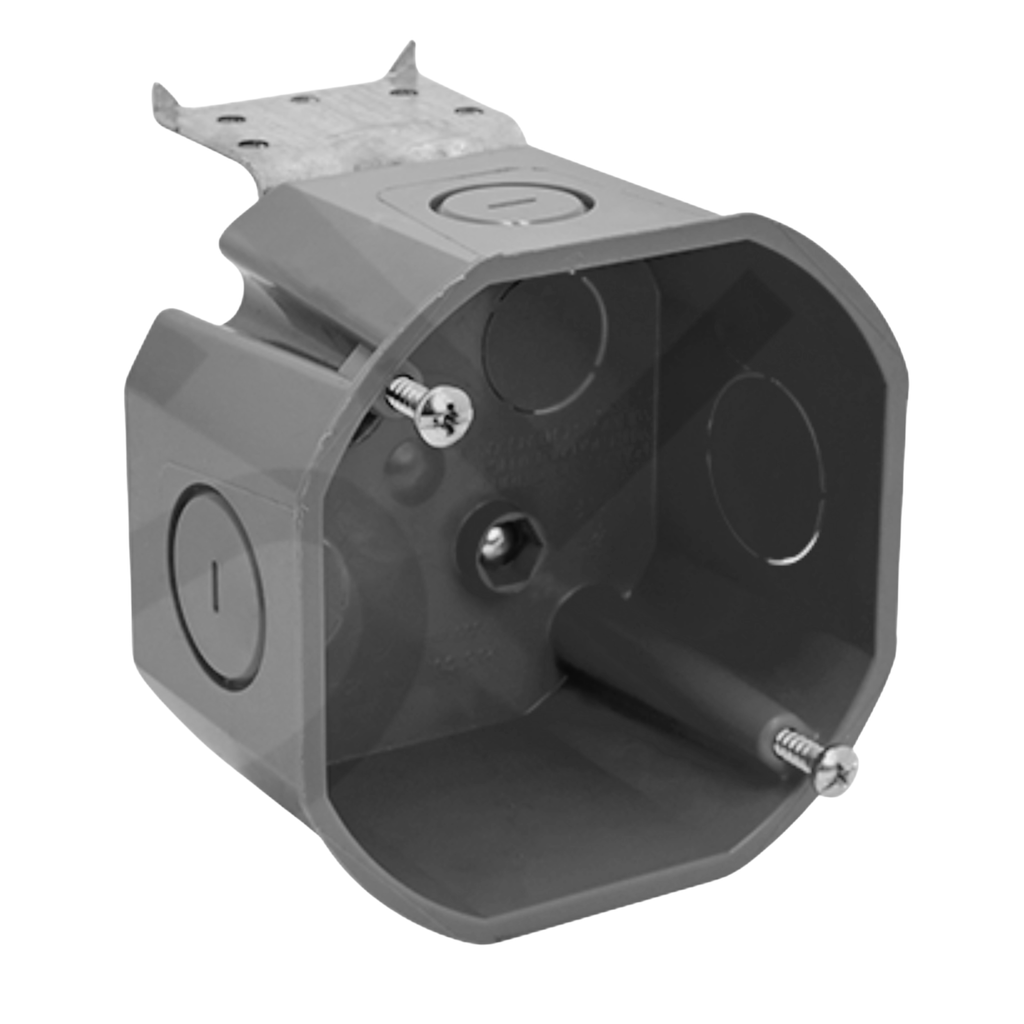 4" Octagon PVC Ceiling Box with L-Bracket – New Work