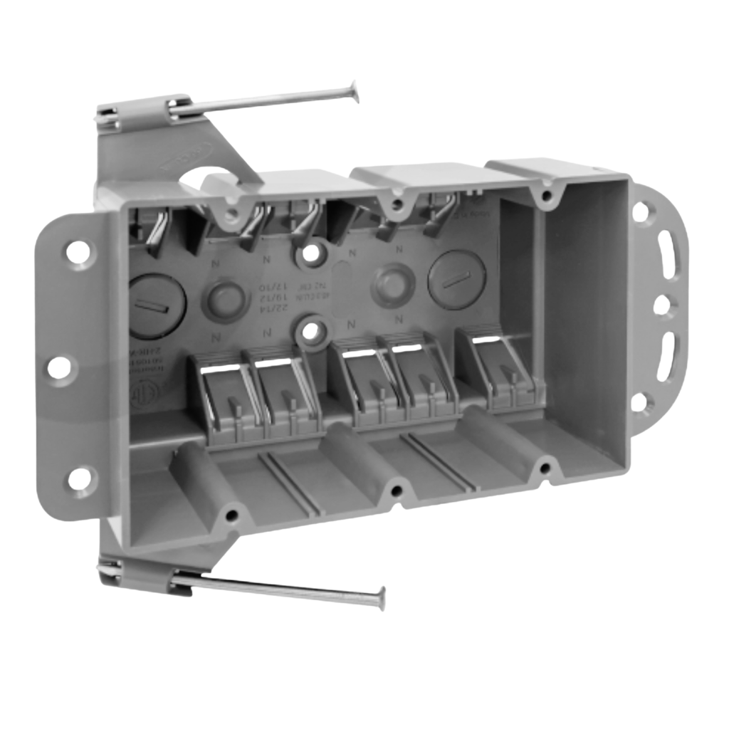 New Work PVC Nail-On Electrical Boxes – 1 to 4 Gang