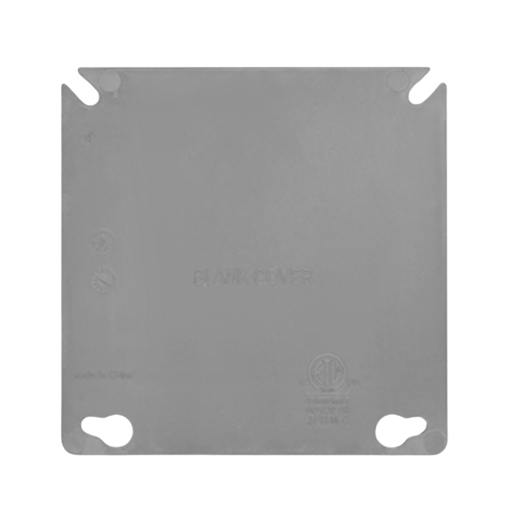 4" Square Electrical Box Covers – 1 & 2 Gang (PVC)